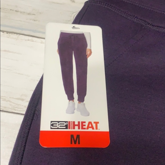 NWT 32° HEAT purple drawstring joggers size medium - Picture 2 of 6